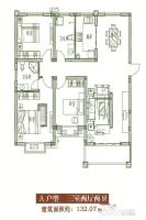 兰庭雅郡3室2厅2卫132.1㎡户型图