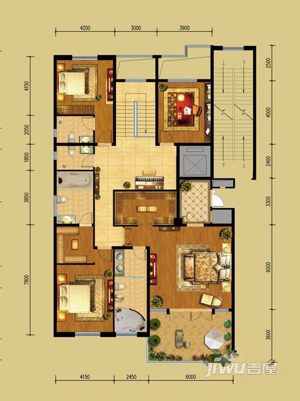 中弘府邸6室3厅6卫465.9㎡户型图