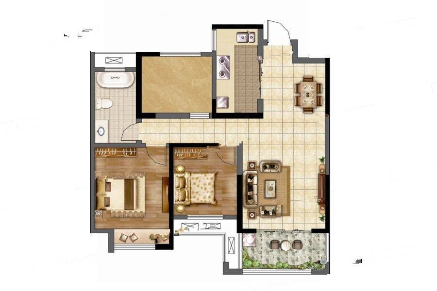 香榭里兰溪3室2厅1卫97㎡户型图