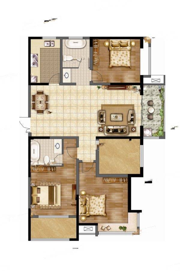 香榭里兰溪4室2厅2卫145㎡户型图