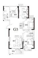 洛浦金苑3室2厅2卫122.1㎡户型图