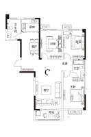 洛浦金苑3室2厅2卫143.1㎡户型图