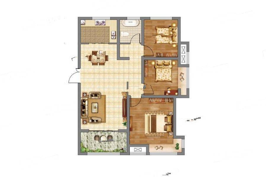 香榭里兰溪3室2厅1卫116.3㎡户型图