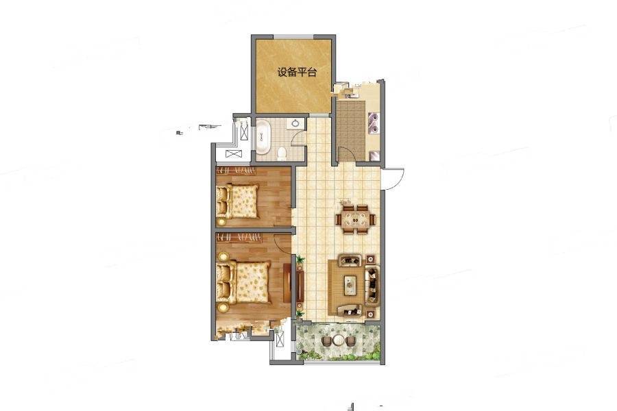 香榭里兰溪3室2厅1卫106.4㎡户型图