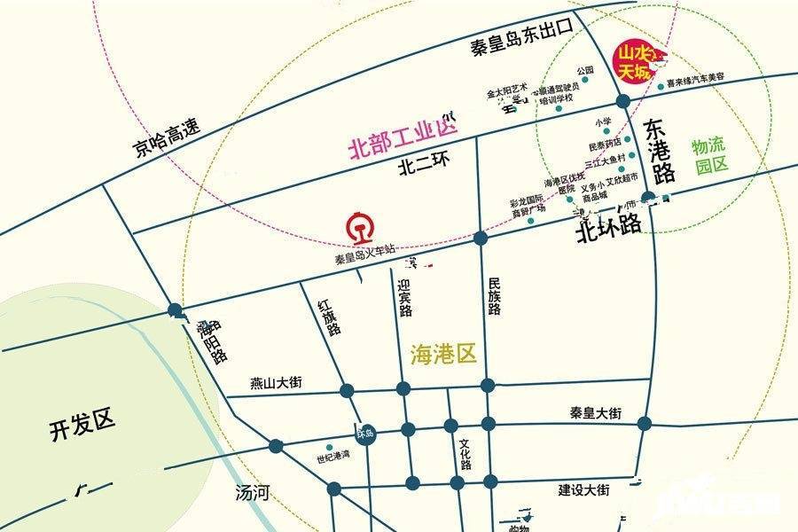 秦皇山水天城位置交通图图片