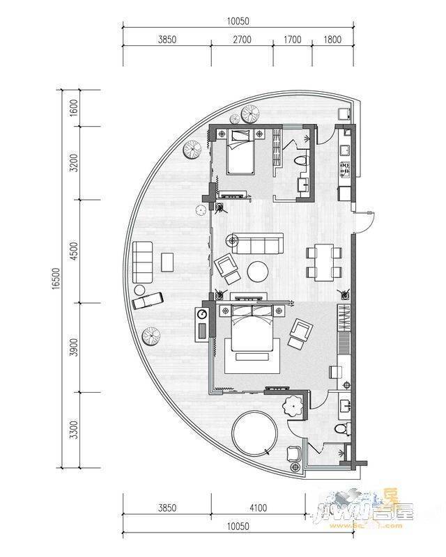 佳兆业东戴河2室2厅2卫112㎡户型图