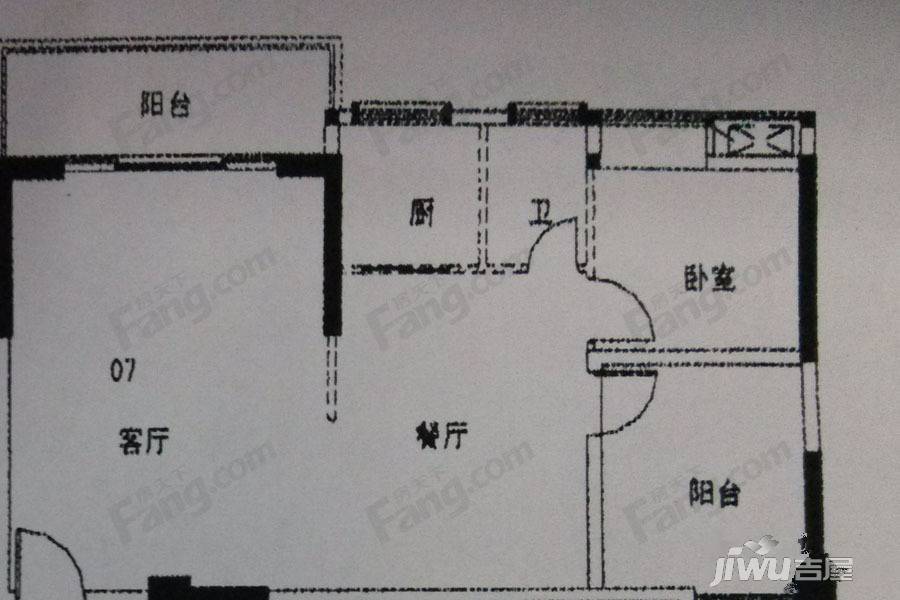 富逸时代商住楼1室2厅1卫95.4㎡户型图