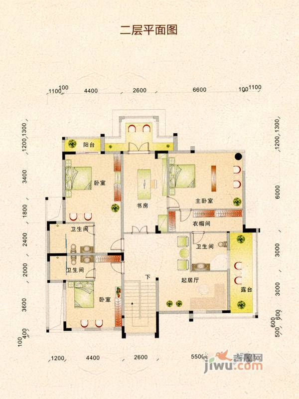 黄金海岸花园二区4室1厅3卫255㎡户型图