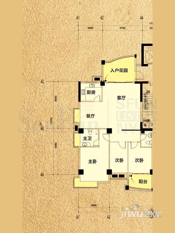 栢宝龙轩3室2厅2卫117.7㎡户型图