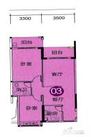 怡景海逸雅苑2室2厅1卫93.8㎡户型图