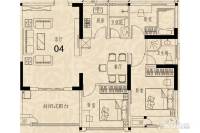 锦绣公寓3室2厅2卫113.6㎡户型图