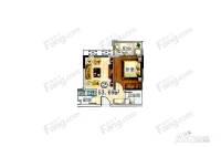 诚品嘉园1室1厅1卫53.7㎡户型图