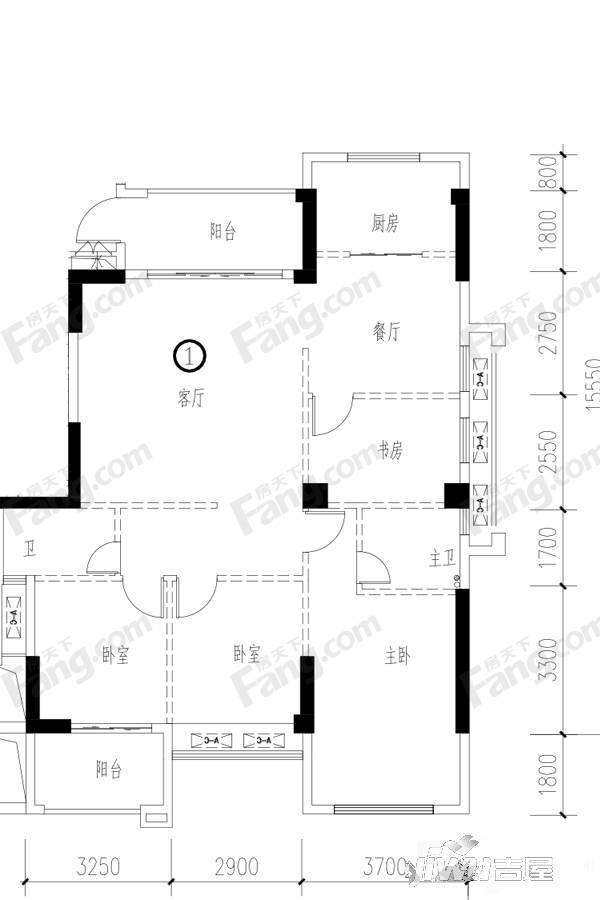 四季园4室2厅2卫142㎡户型图