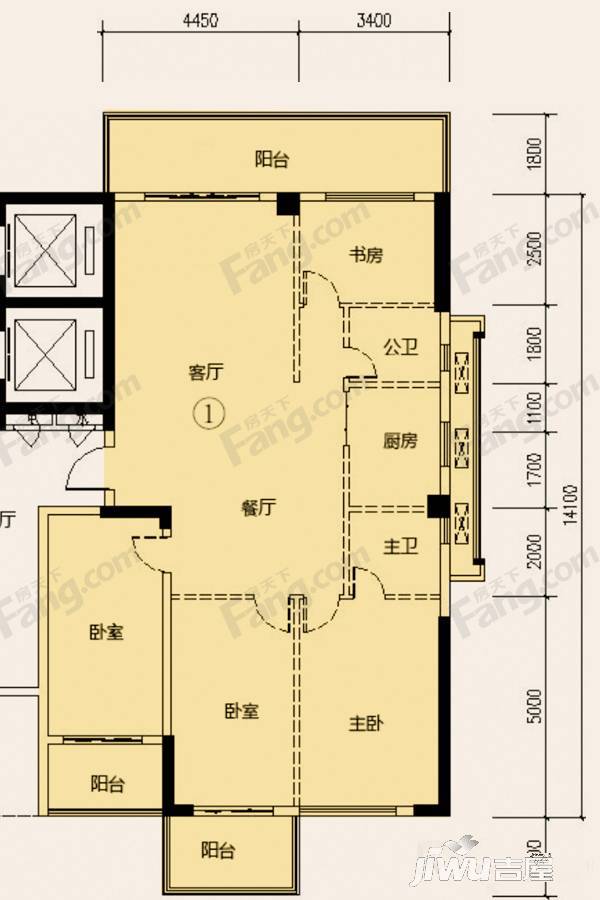 四季园4室2厅2卫154.3㎡户型图