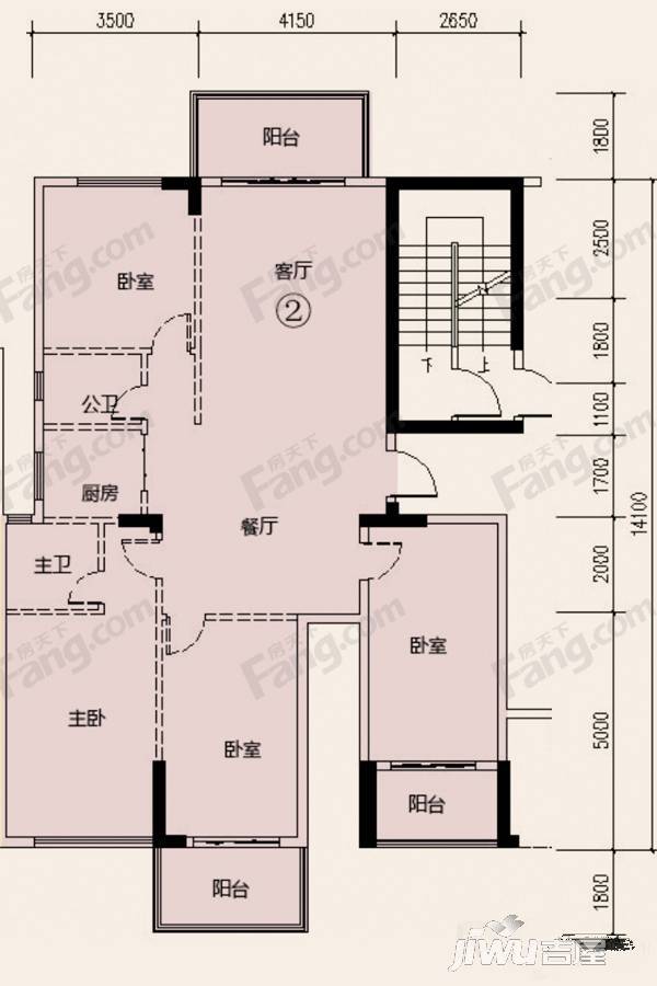 四季园4室2厅2卫152.3㎡户型图