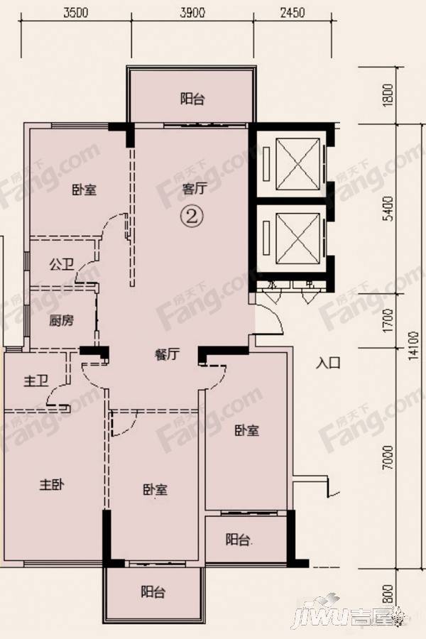 四季园4室2厅2卫146.3㎡户型图