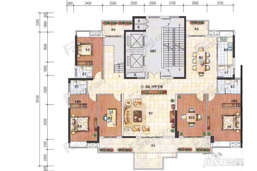 南洋珠池路10室3厅7卫536.8㎡户型图