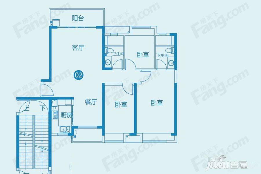 海琴湾3室2厅2卫118.2㎡户型图