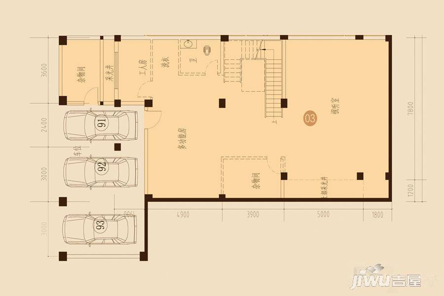 海湾尚景花园3室4厅3卫497.4㎡户型图