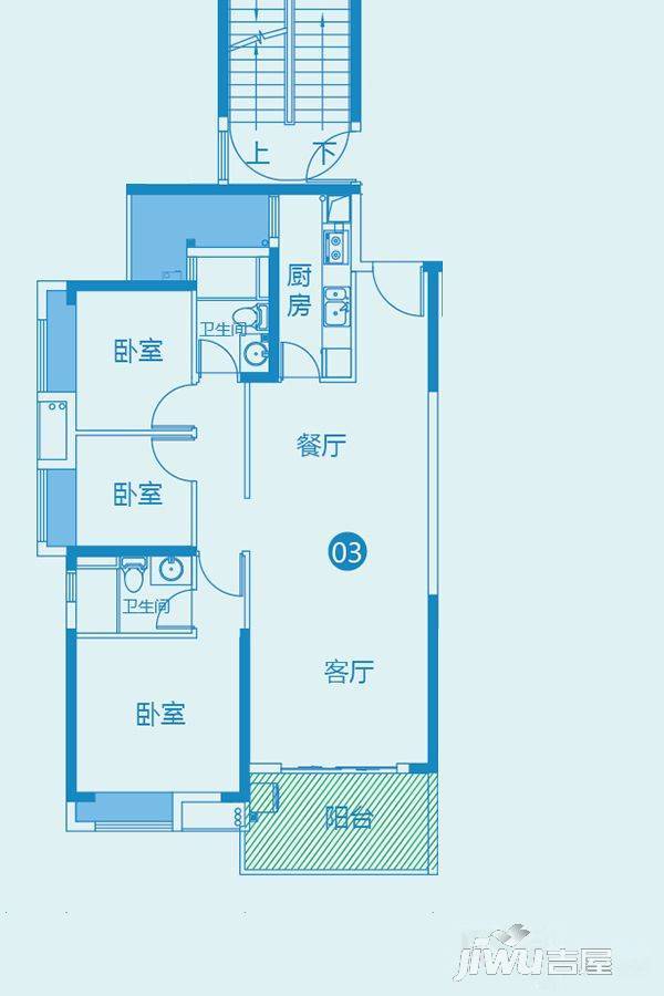 海琴湾3室2厅0卫108㎡户型图