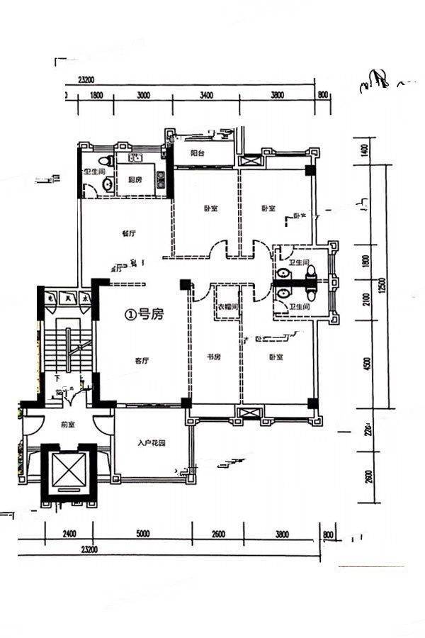 璟熙华园4室2厅3卫186㎡户型图