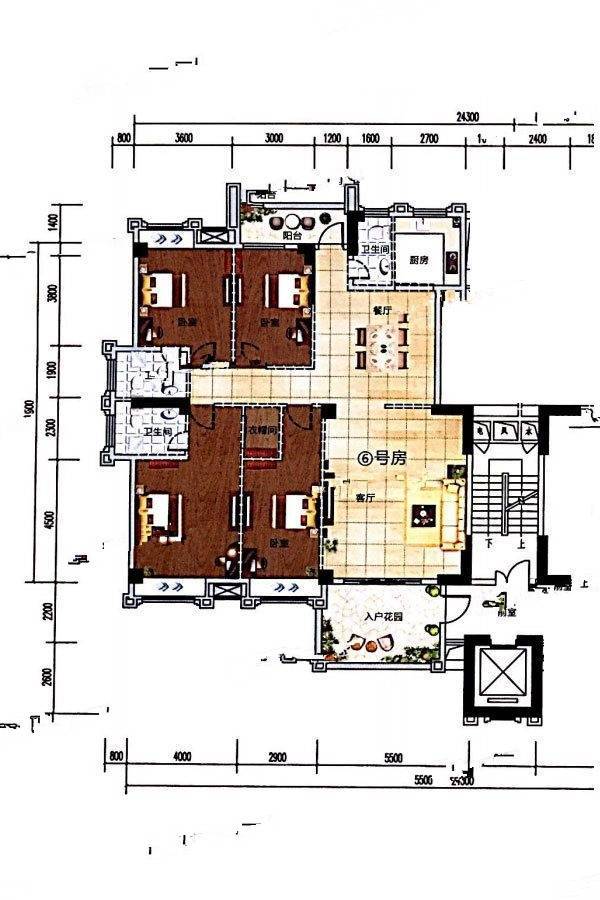 璟熙华园4室2厅3卫189㎡户型图