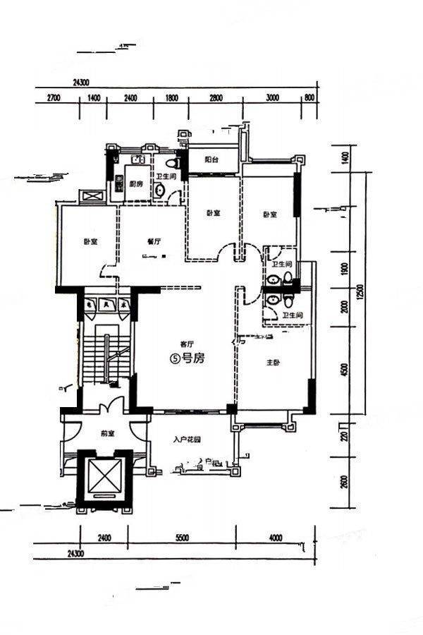 璟熙华园4室2厅3卫166㎡户型图