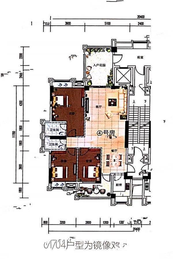 璟熙华园3室2厅2卫160㎡户型图