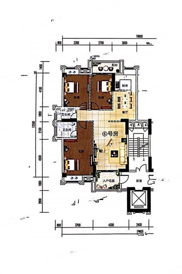 璟熙华园3室2厅2卫133㎡户型图