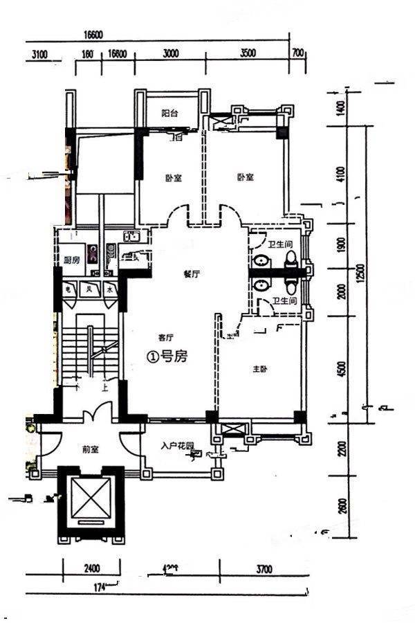 璟熙华园3室2厅2卫117㎡户型图