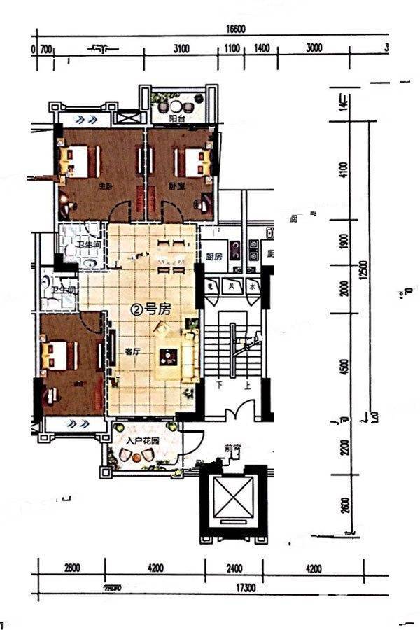 璟熙华园3室2厅2卫112㎡户型图