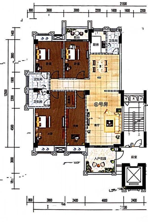 璟熙华园4室2厅3卫175㎡户型图