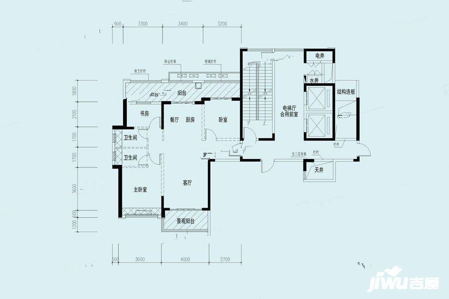 锦绣阳光御府3室2厅2卫123㎡户型图