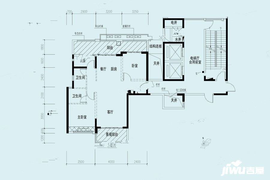 锦绣阳光御府3室2厅2卫118㎡户型图