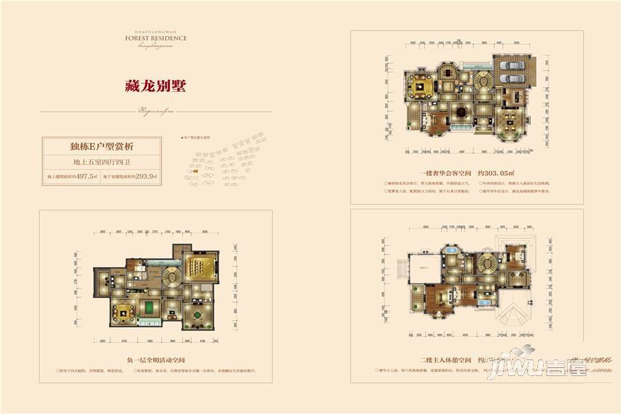 北新华域龙湾5室4厅4卫497.5㎡户型图