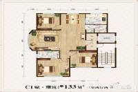 福泰雅居二期3室2厅2卫133㎡户型图