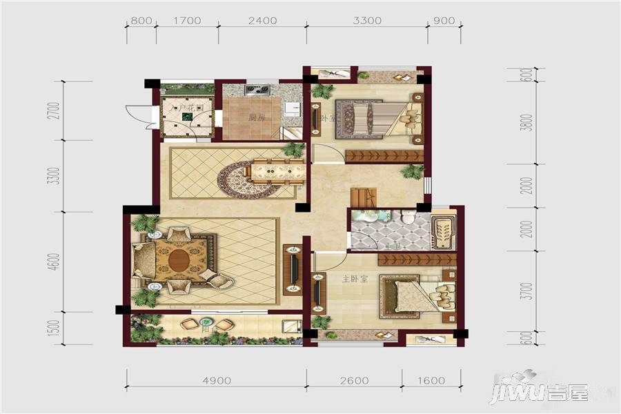 民生·梅香溪岸5室3厅3卫户型图