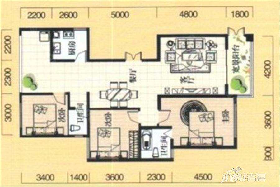 虹桥国际
                                                            3房2厅2卫
