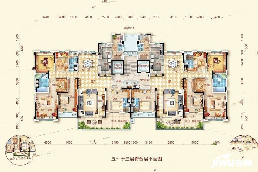 秭归碧桂园3室2厅2卫120㎡户型图