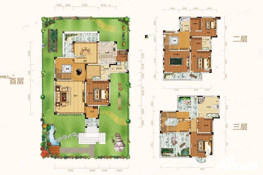 御江南国际生活区4室3厅5卫359.5㎡户型图