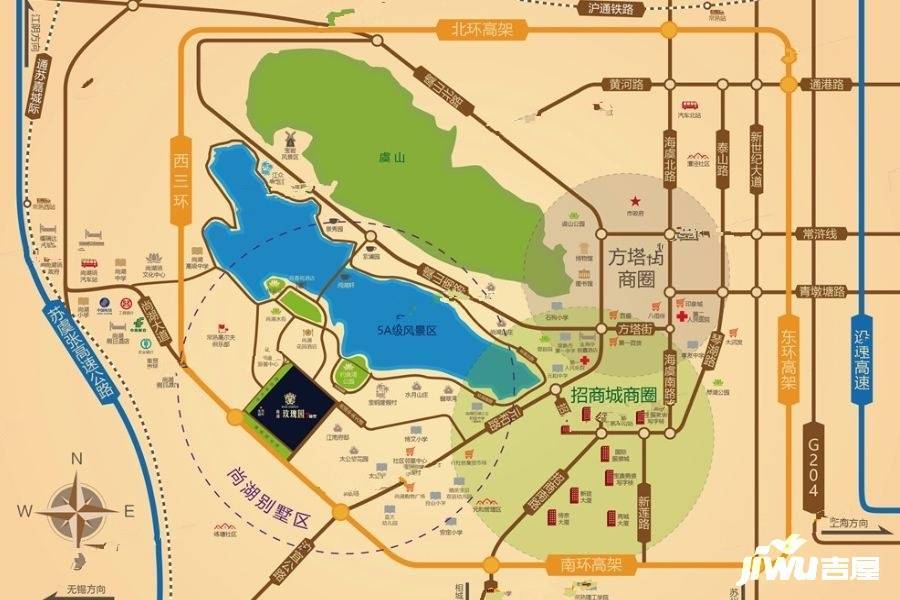 尚湖玫瑰园3期位置交通图1