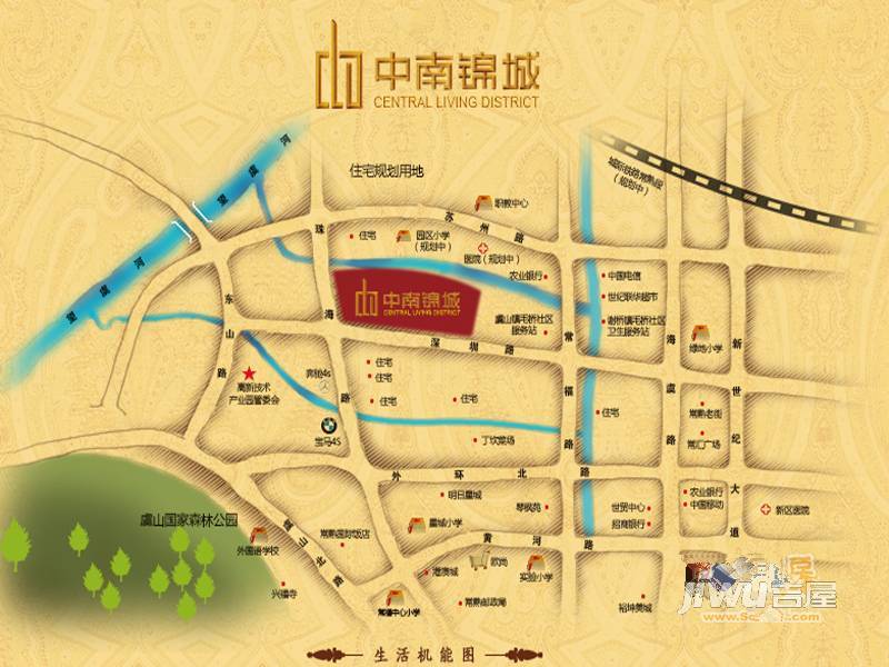 中南锦城位置交通图
