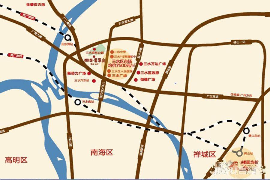 佛山碧桂园翡翠山位置交通图
