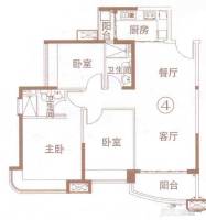宏宇海山壹号3室2厅2卫105㎡户型图