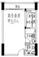 龙成国际2室1厅1卫50㎡户型图