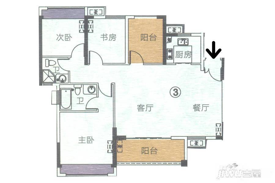 龙光·君悦龙庭4室2厅2卫115㎡户型图