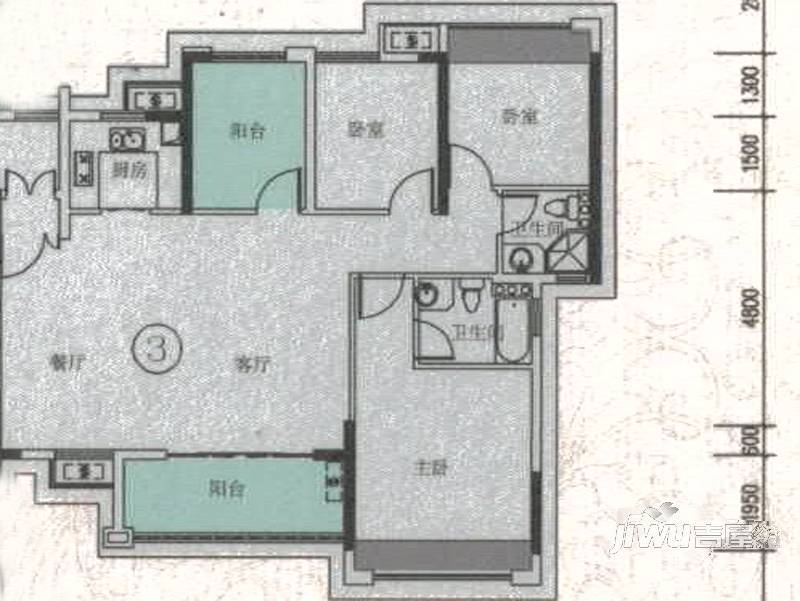 龙光·君悦龙庭4室2厅2卫115㎡户型图