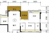 长信·御景峰3室2厅2卫91㎡户型图