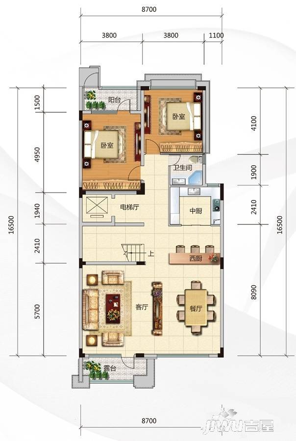 顺德华侨城天鹅湖4室3厅3卫334㎡户型图