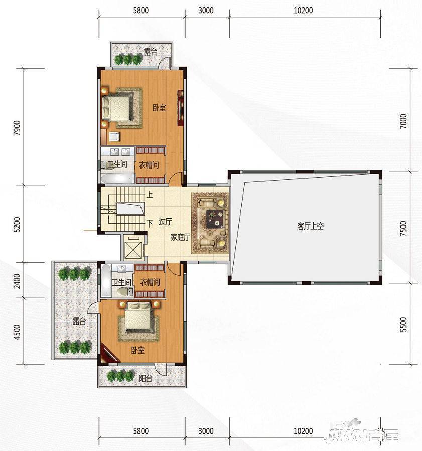 顺德华侨城天鹅湖7室3厅3卫1089㎡户型图